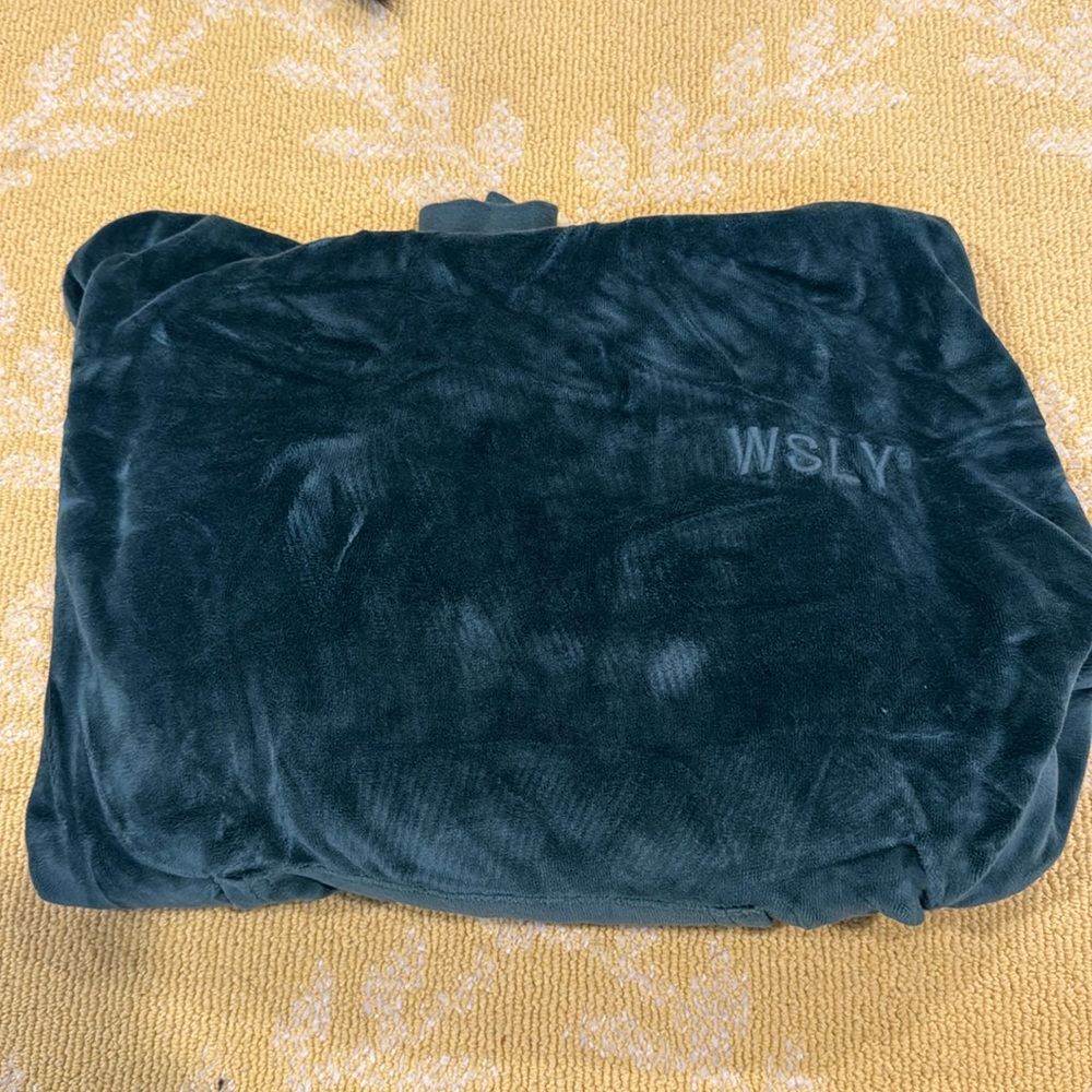 Hunter green velvet WSLY hoodie